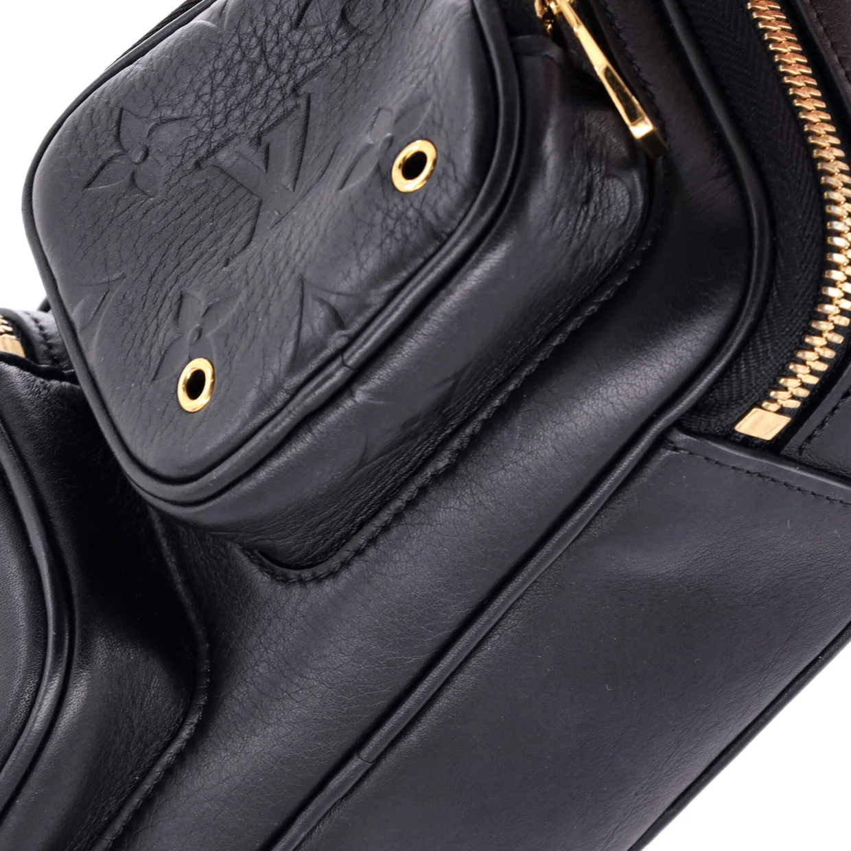 Utility Crossbody Bag Calfskin with Embossed Monogram Detail - Deep Luxury