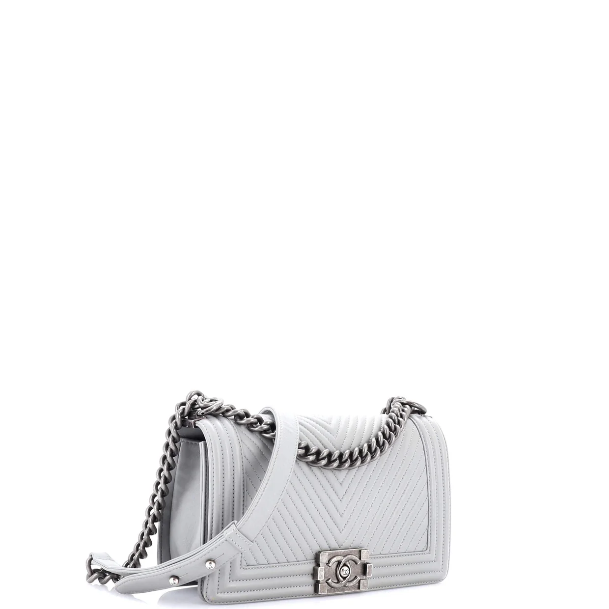 Boy Flap Bag Chevron Wrinkled Lambskin Old Medium - Deep Luxury