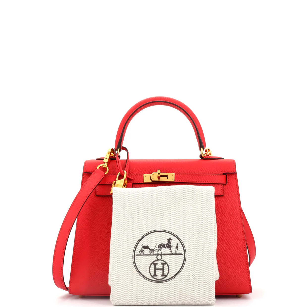 Kelly Handbag Rouge Tomate Epsom with Gold Hardware 25 - Deep Luxury