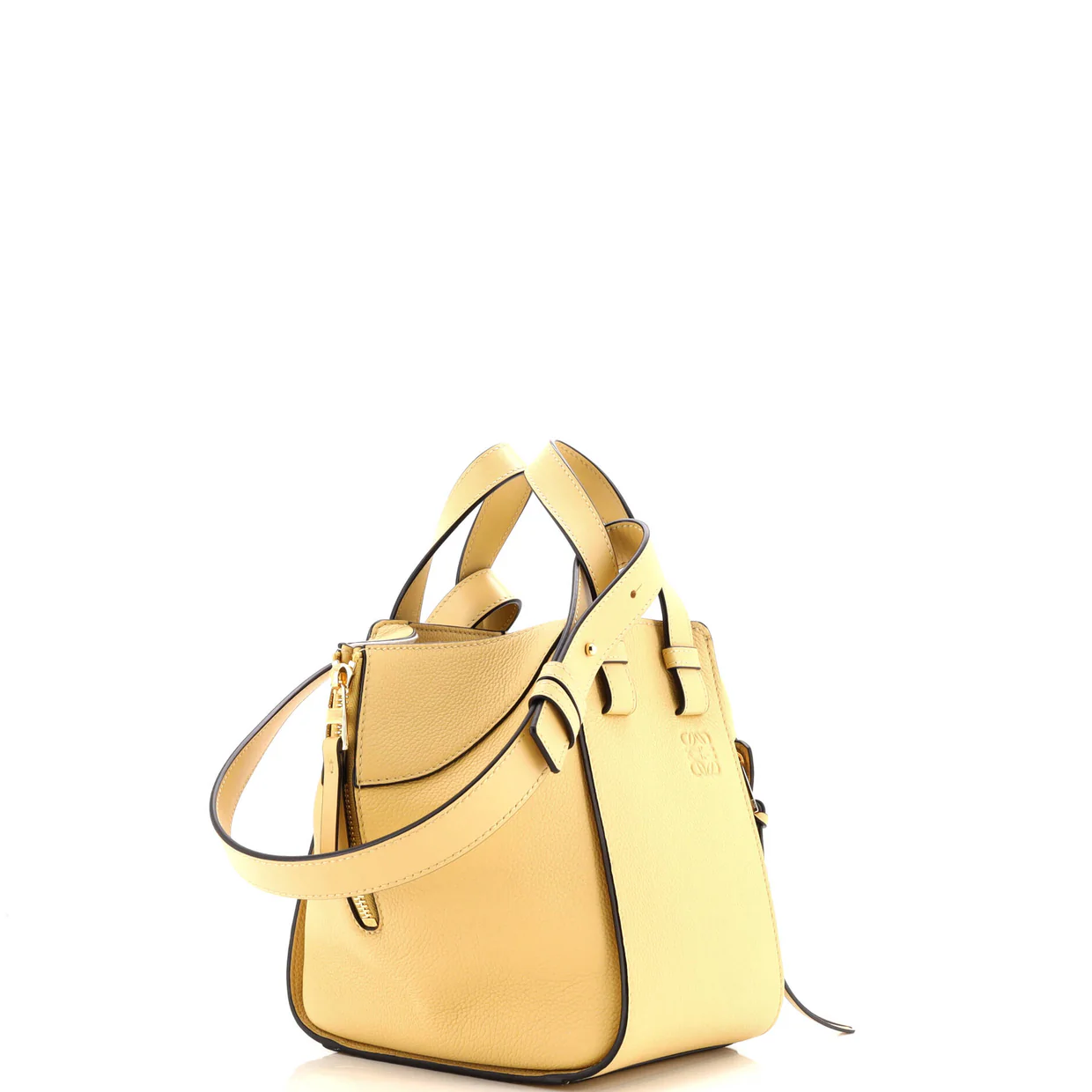 Monochrome Hammock Bag Leather Compact - Deep Luxury