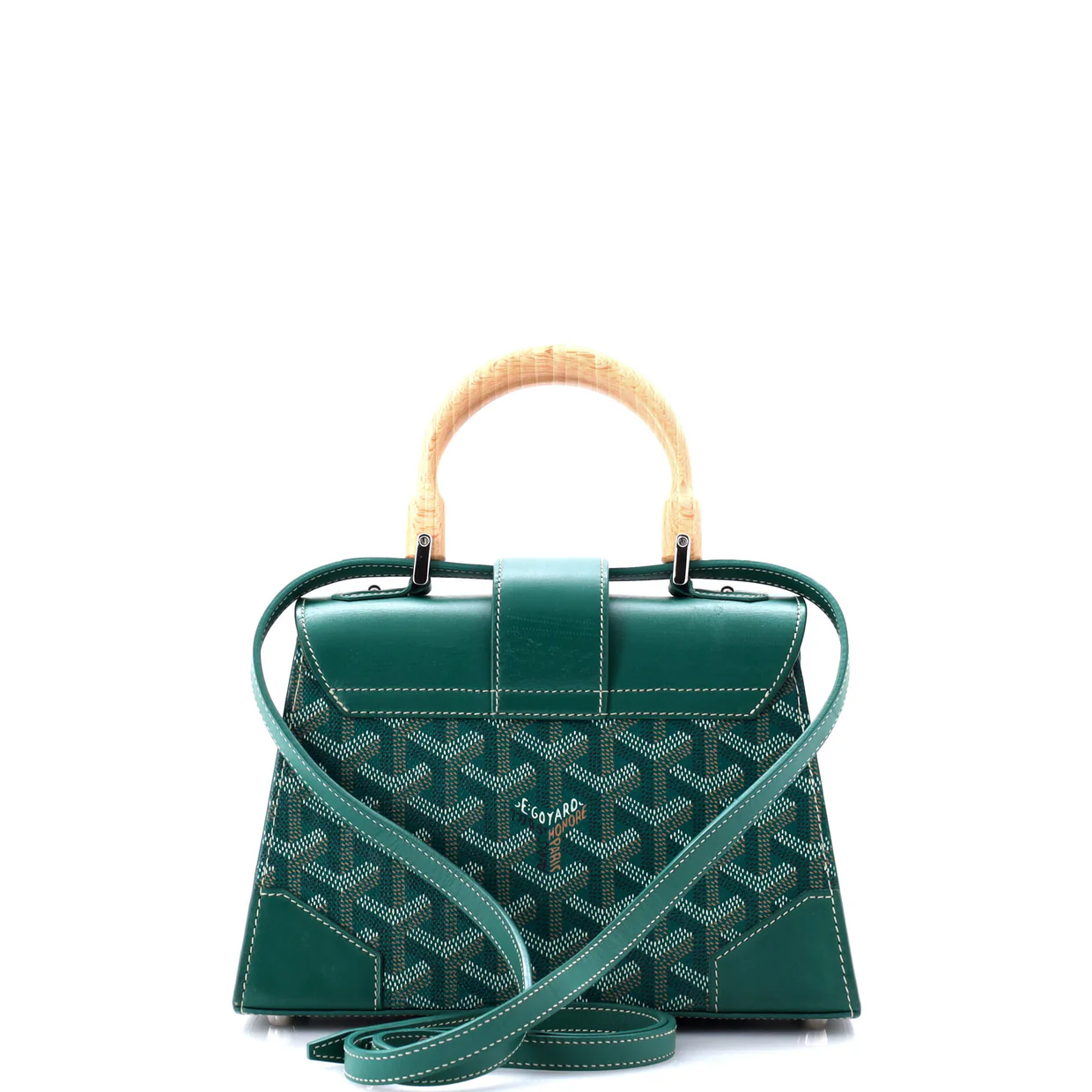 Structured Saigon Top Handle Bag Coated Canvas with Leather Mini - Deep Luxury