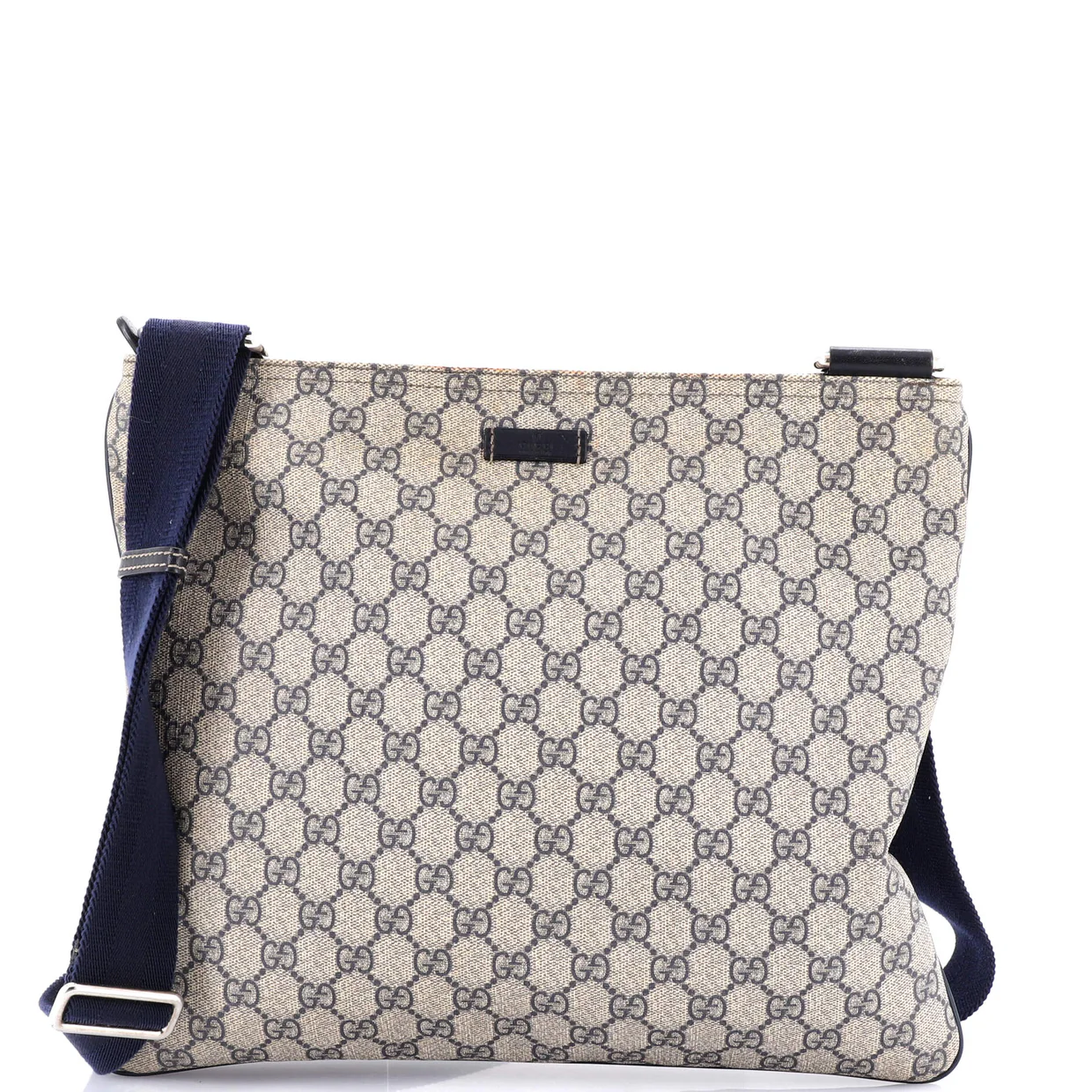 Zip Top Messenger Bag GG Coated Canvas Large - Deep Luxury