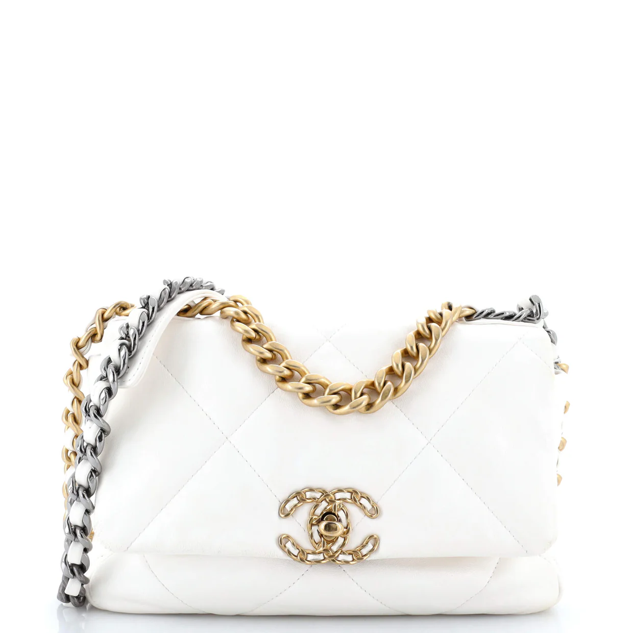 19 Flap Bag Quilted Leather Medium - Deep Luxury