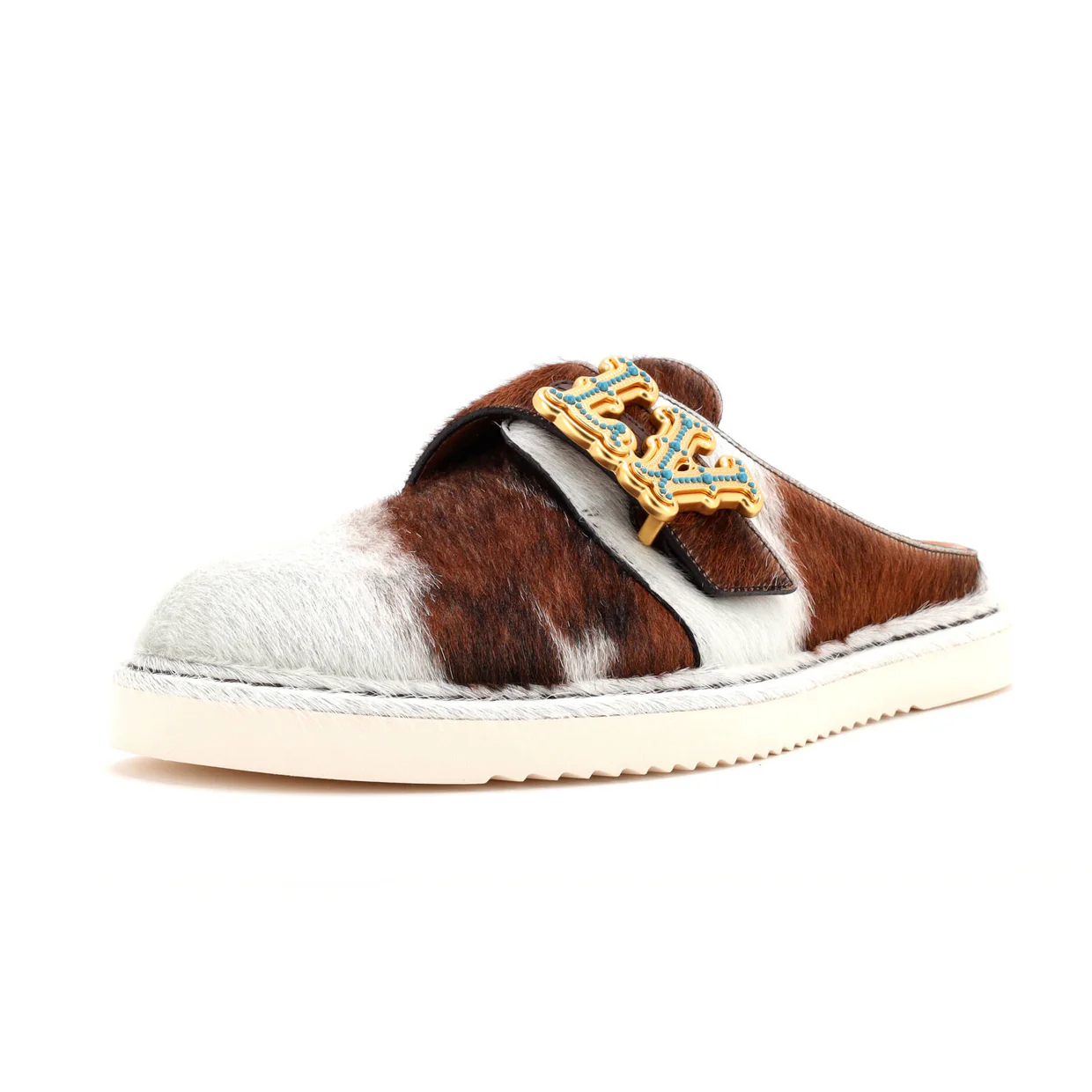 Men's LV Easy Mules Printed Pony Hair - Deep Luxury