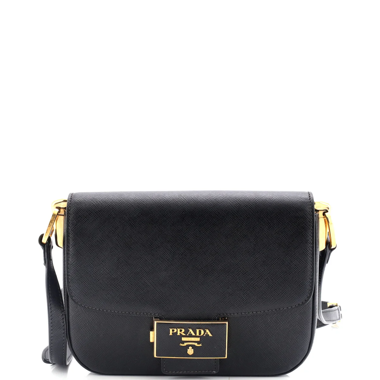 Embleme Flap Bag Saffiano Leather Small - Deep Luxury