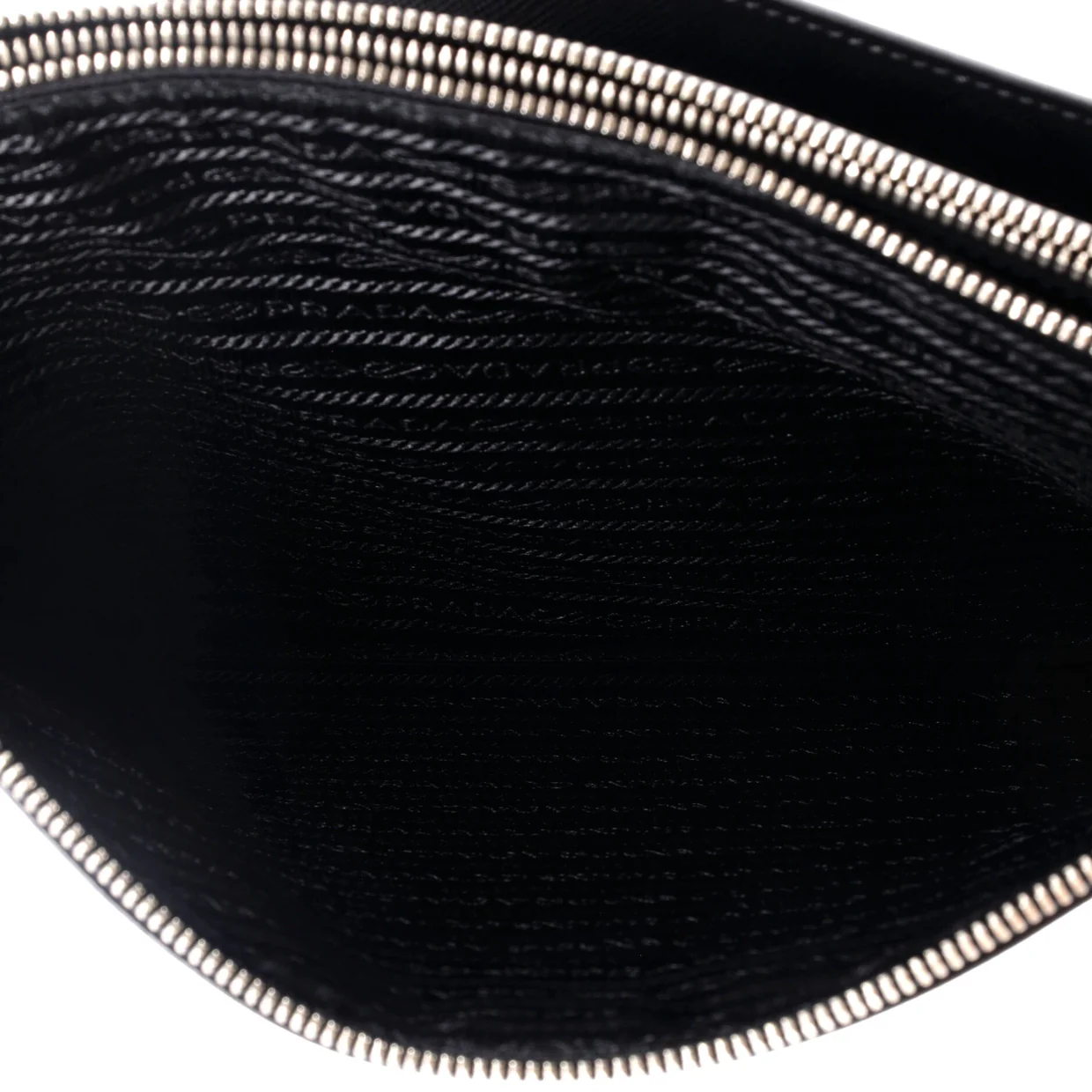 Double Zip Clutch Crossbody Bag Saffiano Leather Large - Deep Luxury