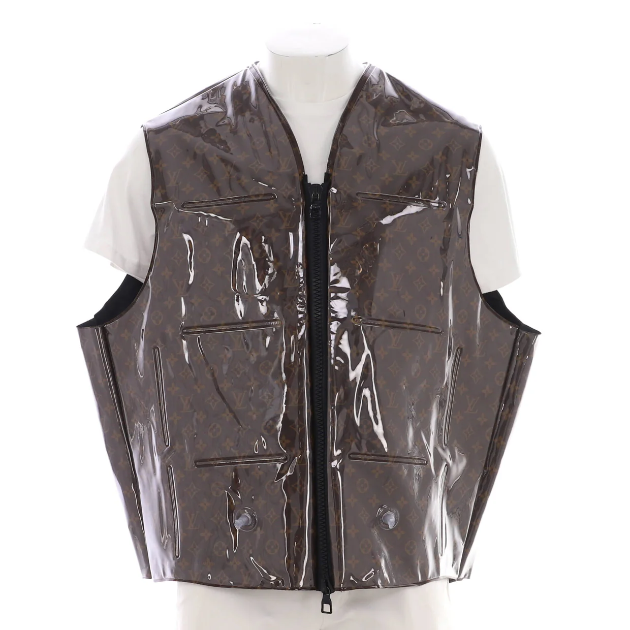 Men's Inflatable Zip Vest Monogram PVC - Deep Luxury