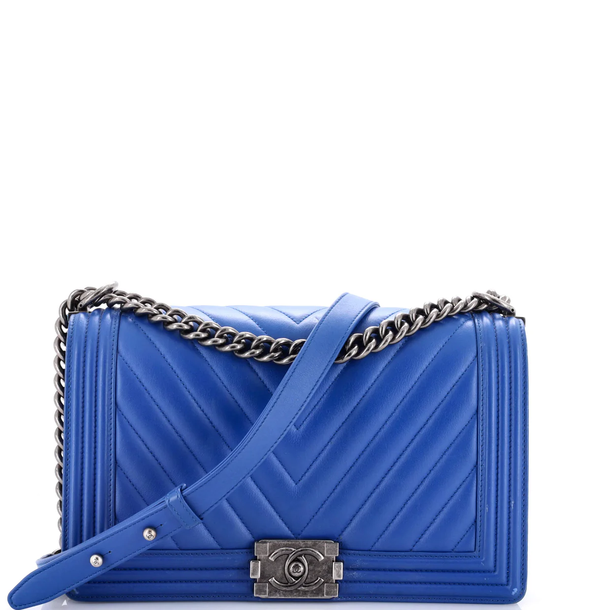 Boy Flap Bag Chevron Calfskin New Medium - Deep Luxury