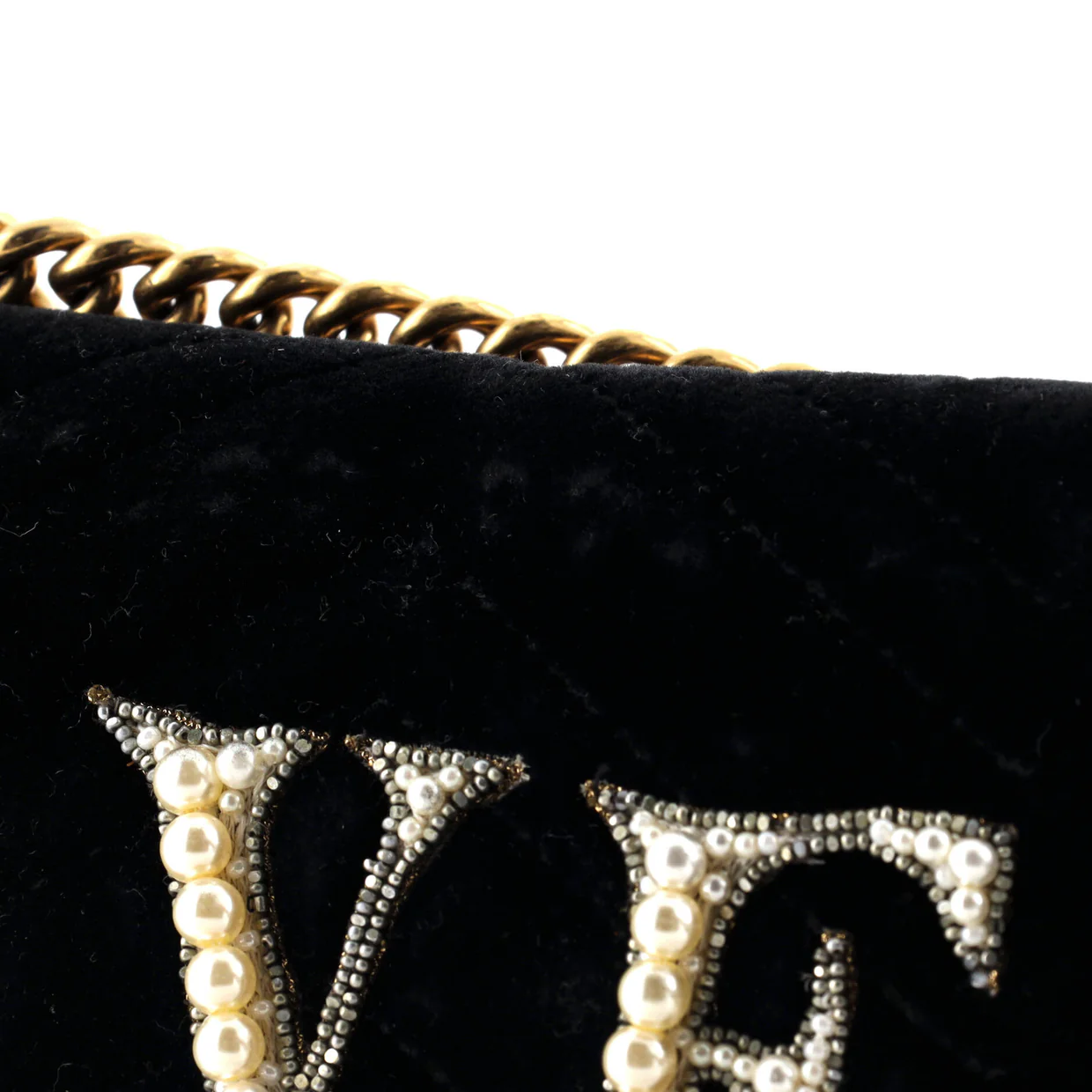 GG Marmont Flap Bag Embroidered Matelasse Velvet Medium - Deep Luxury