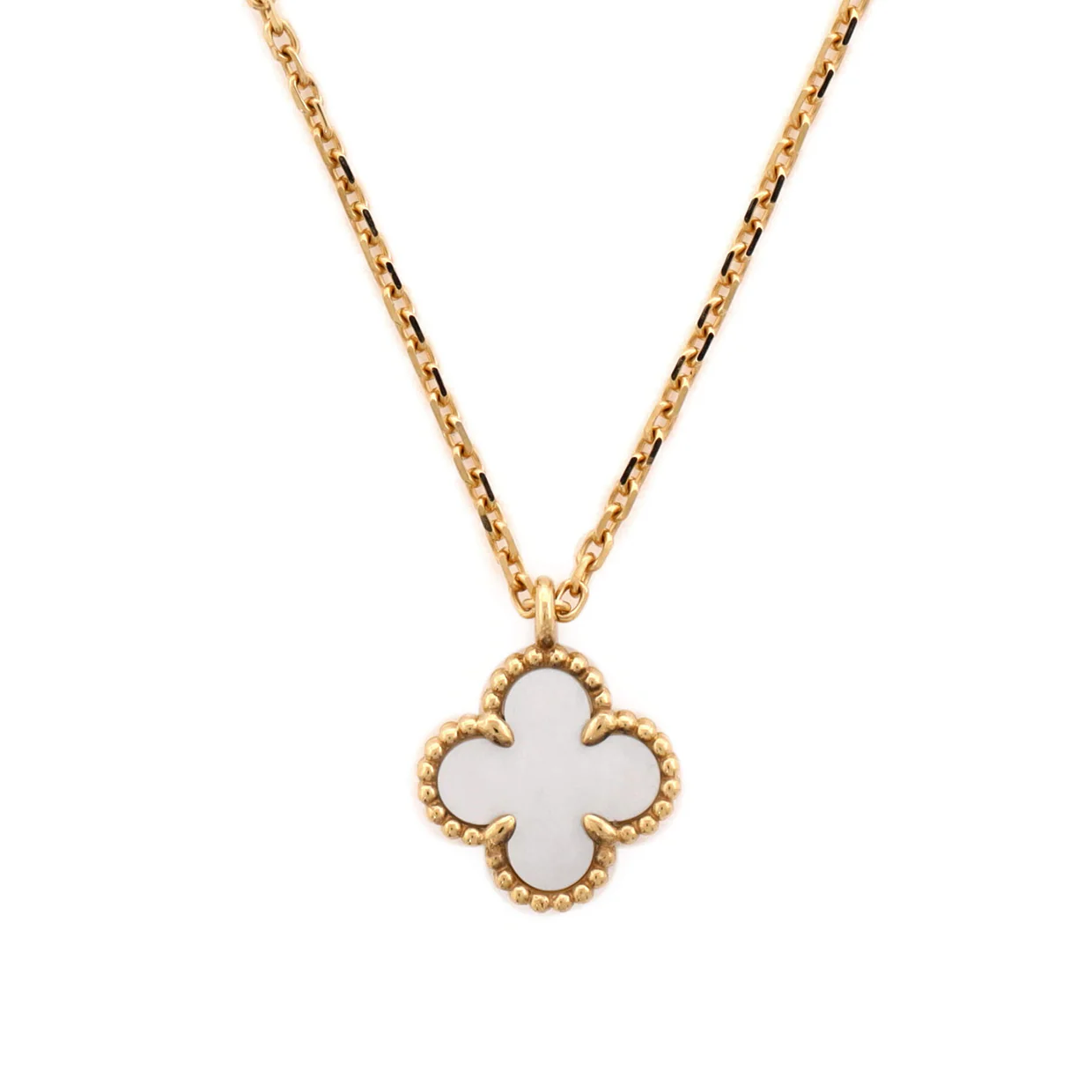 Sweet Alhambra Pendant Necklace 18K Yellow Gold and Mother of Pearl - Deep Luxury