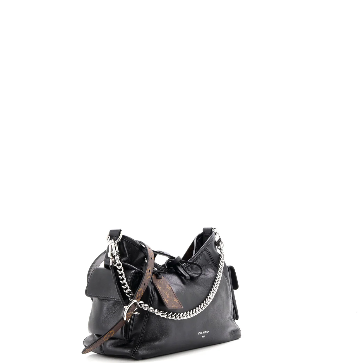 CarryAll Cargo Hobo Leather with Monogram Canvas PM - Deep Luxury