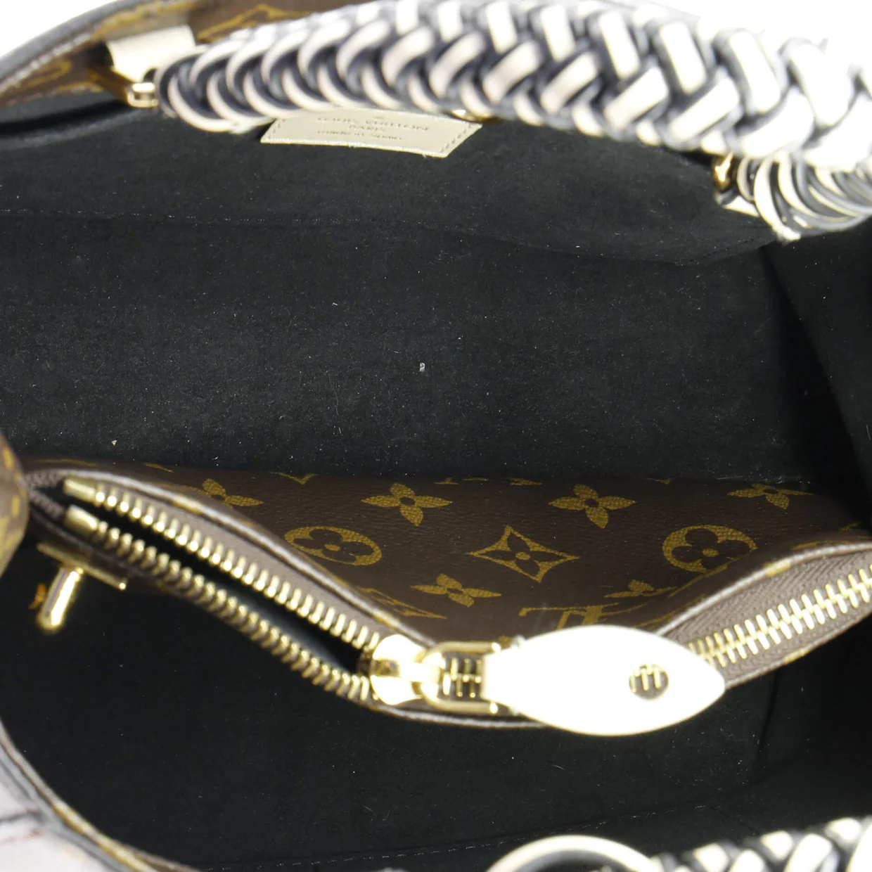 Braided Handle Montaigne Handbag Monogram Canvas BB - Deep Luxury