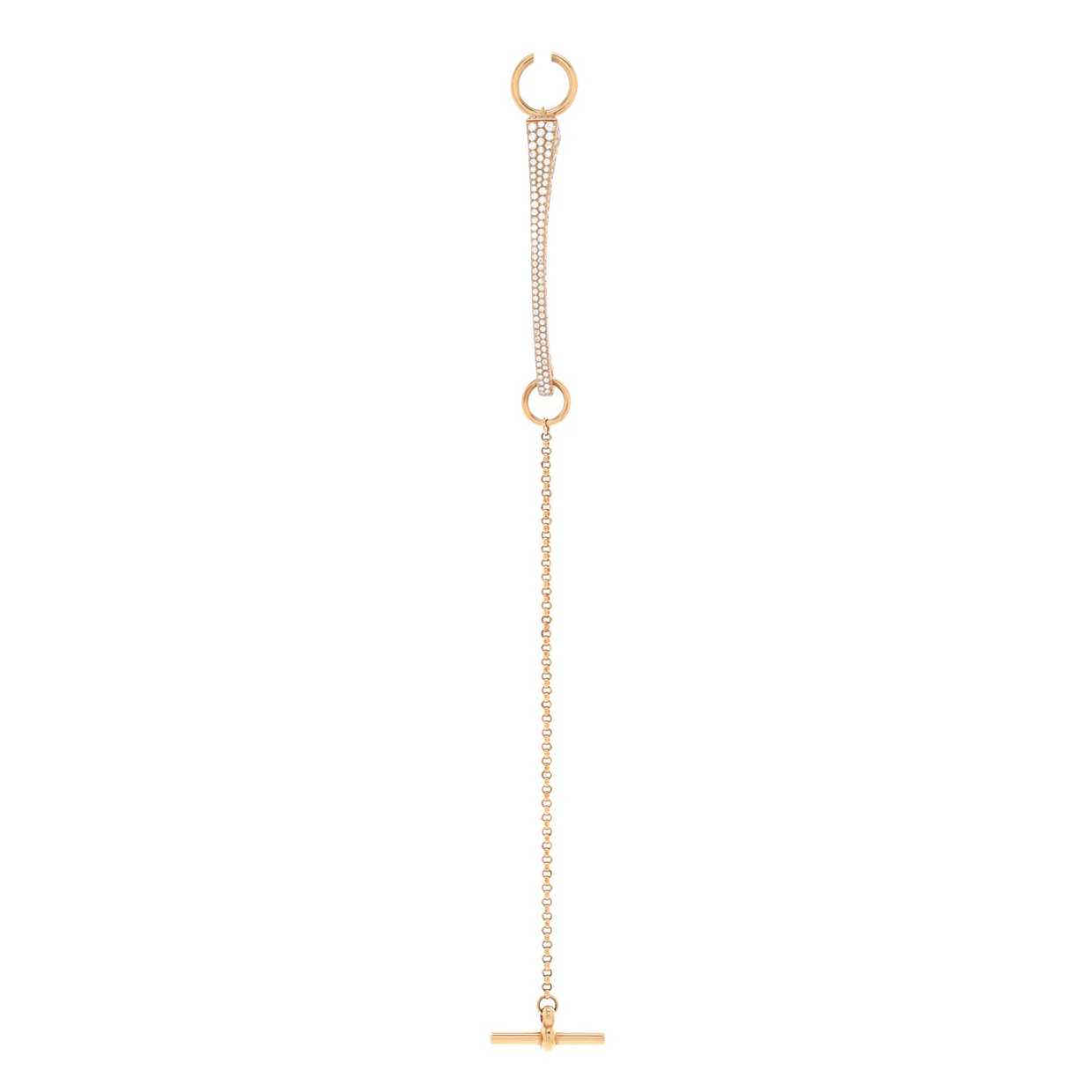 Clou de Forge Chain Bracelet 18K Rose Gold with Pave Diamonds - Deep Luxury