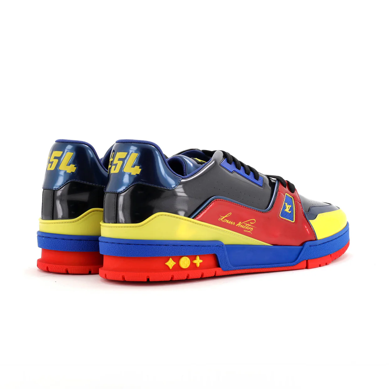 Men's LV Trainer Sneakers Patent - Deep Luxury