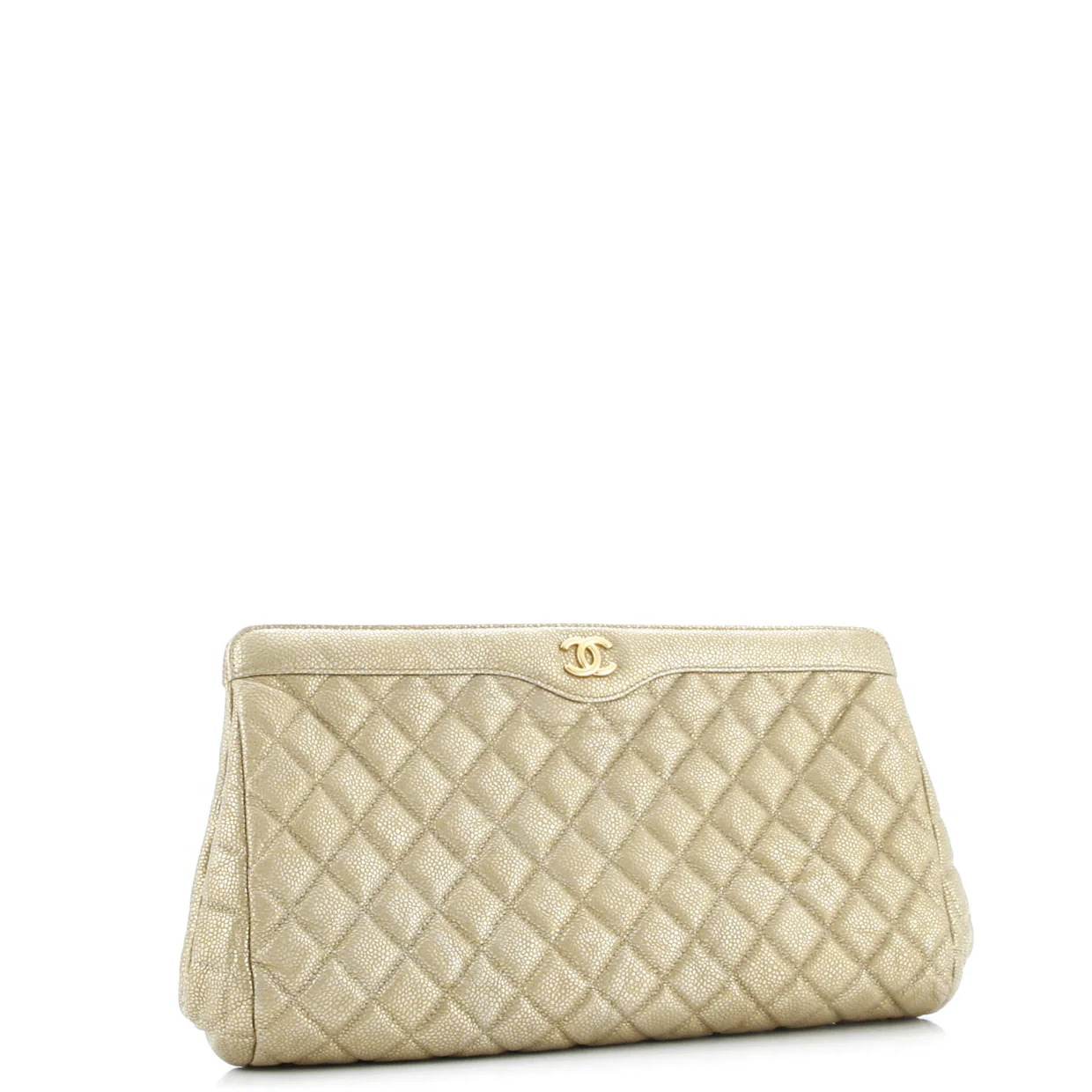 CC Frame Clutch Quilted Caviar Large - Deep Luxury