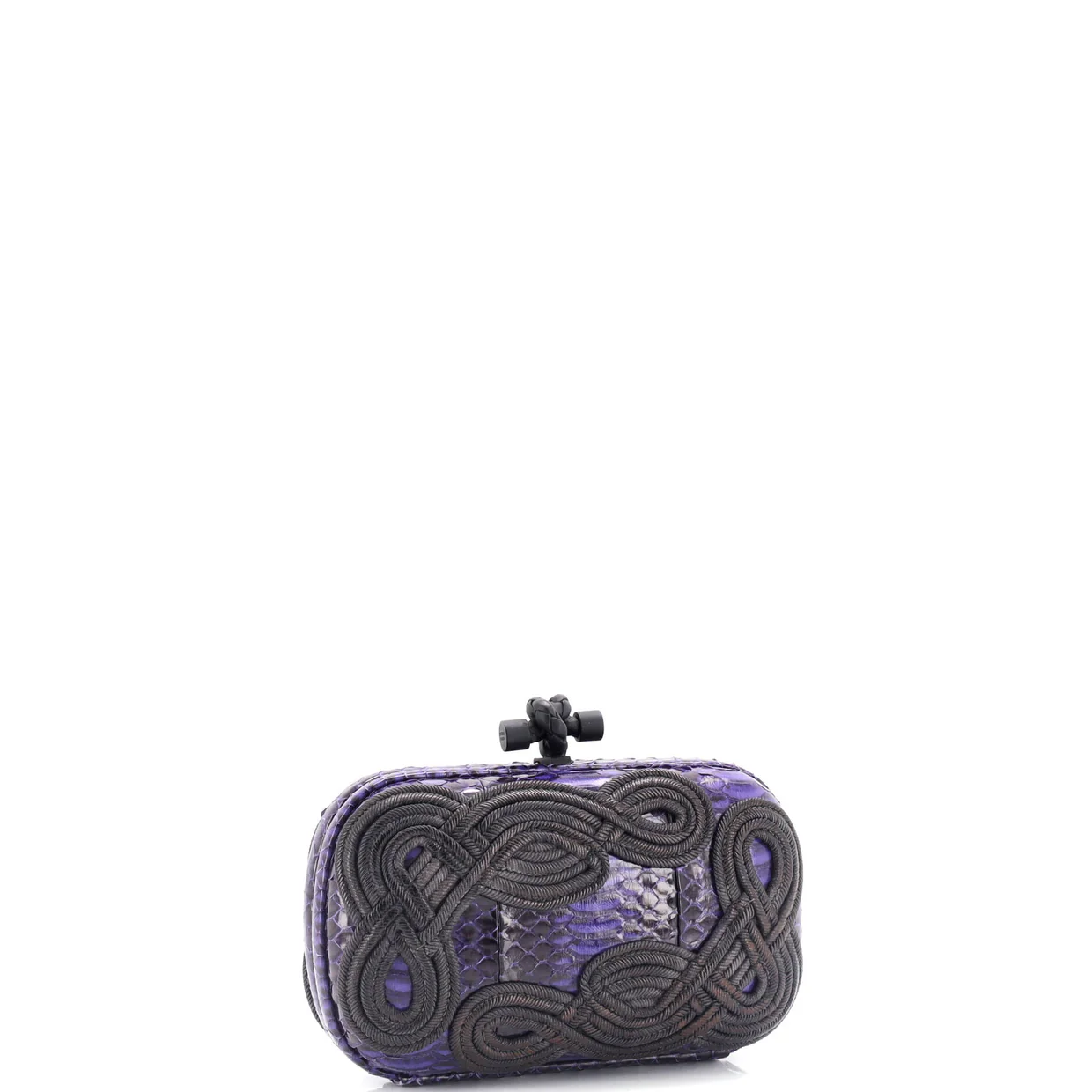 Box Knot Clutch Embellished Snakeskin Small - Deep Luxury