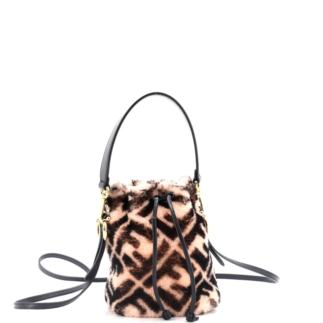 Mon Tresor Bucket Bag Zucca Shearling Mini - Deep Luxury
