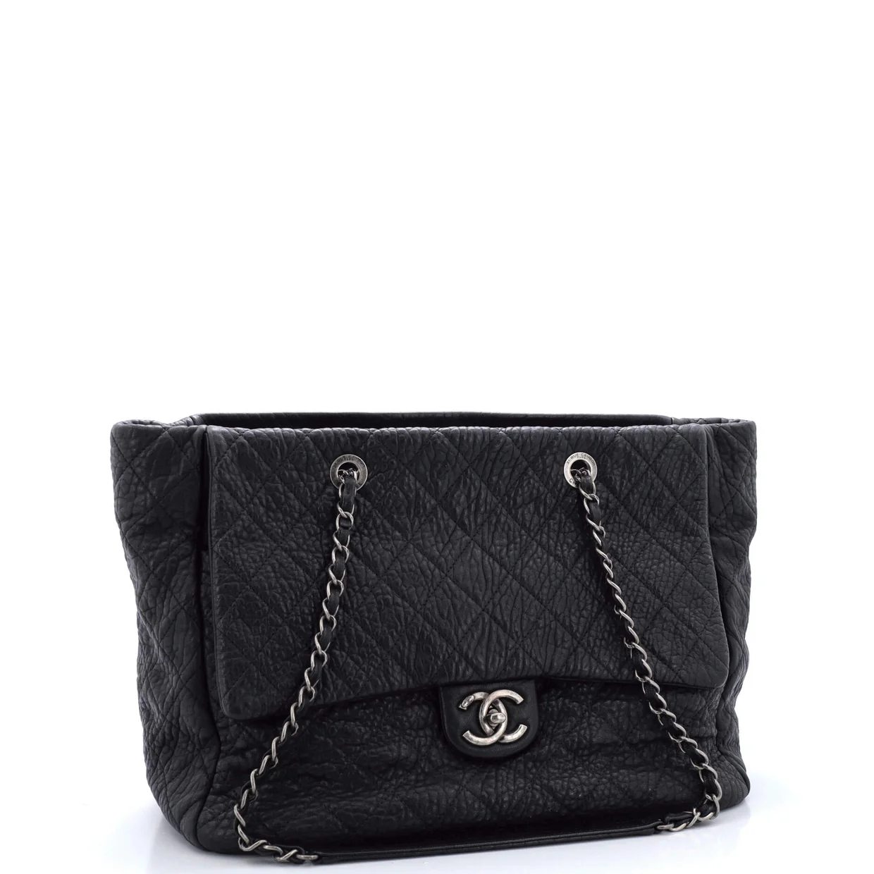 Front Pocket Shopping Tote Quilted Calfskin Medium - Deep Luxury