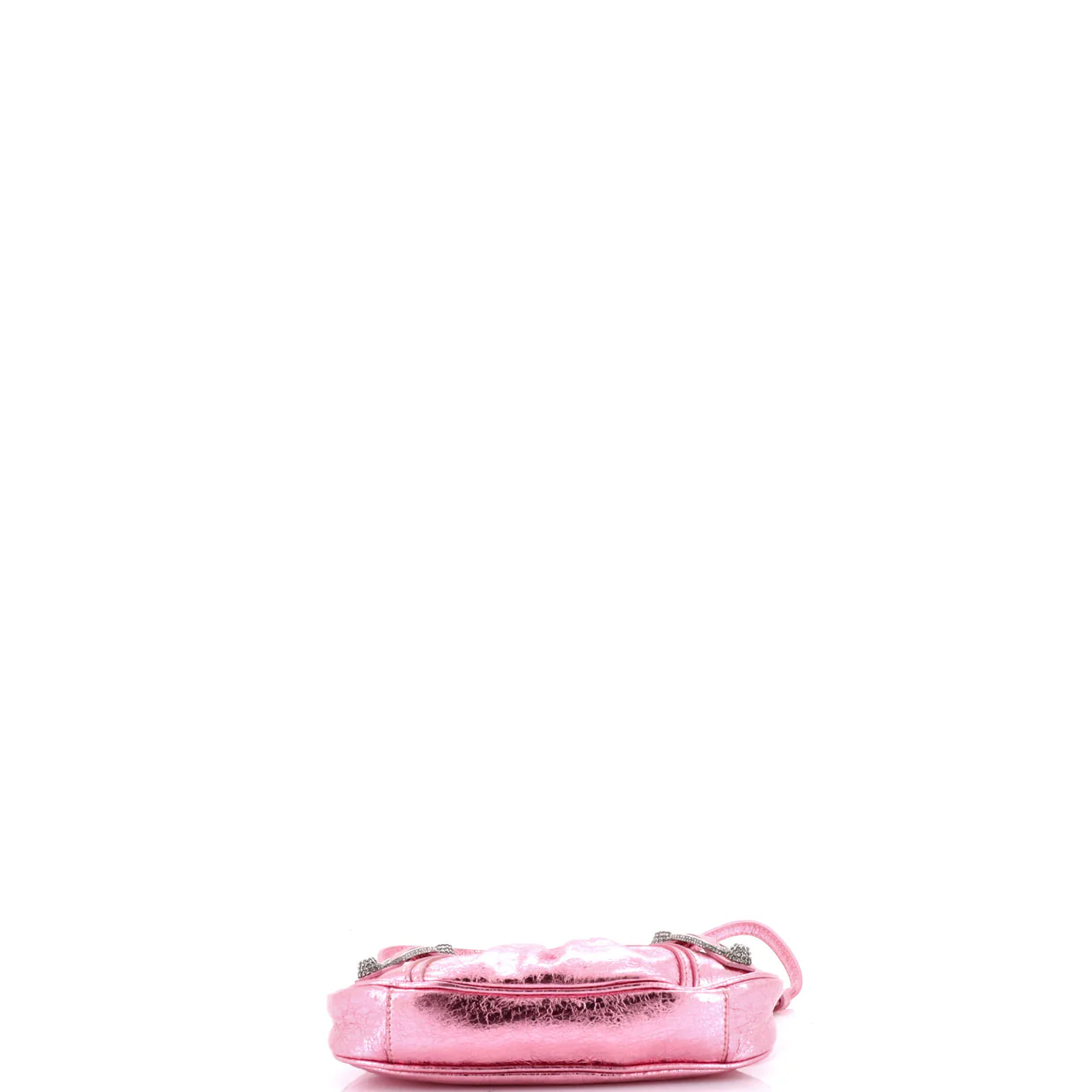 Le Cagole Giant Studs Shoulder Bag Leather with Crystals Mini - Deep Luxury