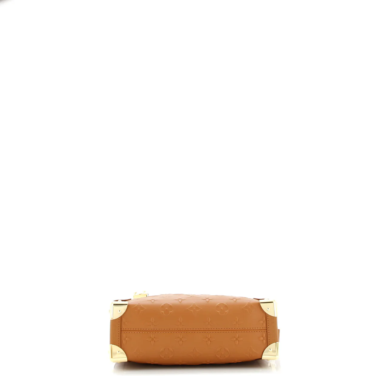 Side Trunk Handbag Debossed Monogram Leather MM - Deep Luxury