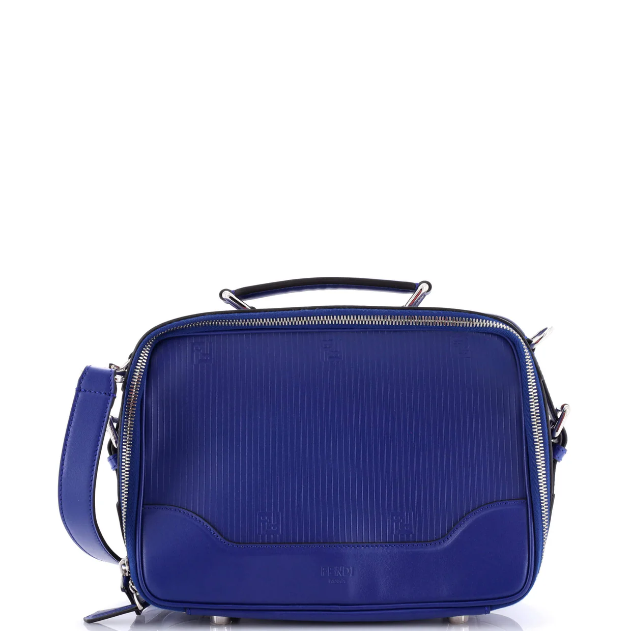 Top Handle Zip Around Travel Messenger Bag Embossed Leather - Deep Luxury