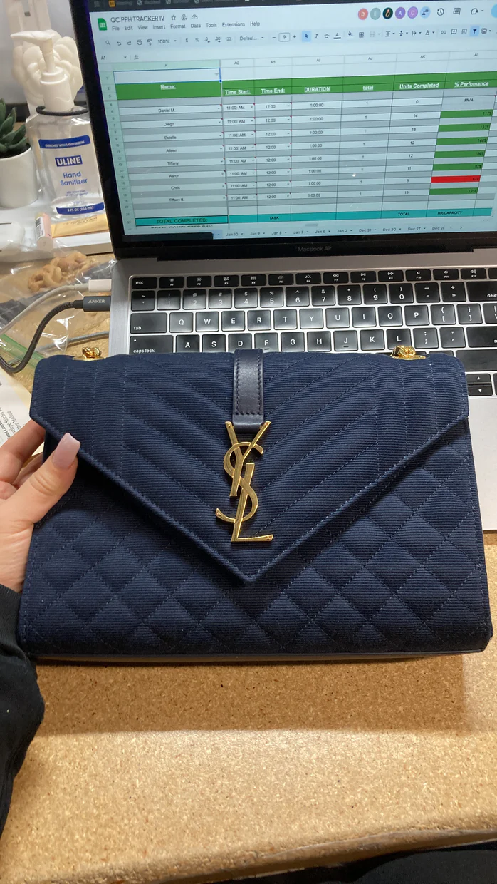 Classic Monogram Envelope Satchel Mixed Matelasse Canvas Medium - Deep Luxury