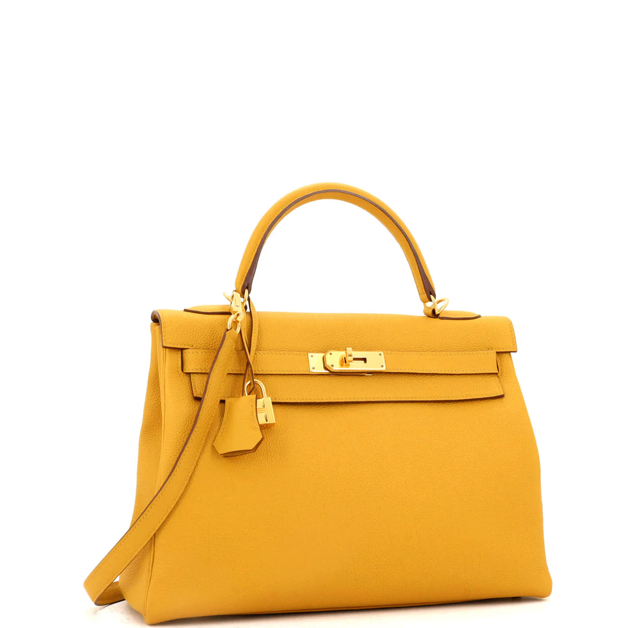 Kelly Handbag Jaune Ambre Togo with Gold Hardware 32 - Deep Luxury