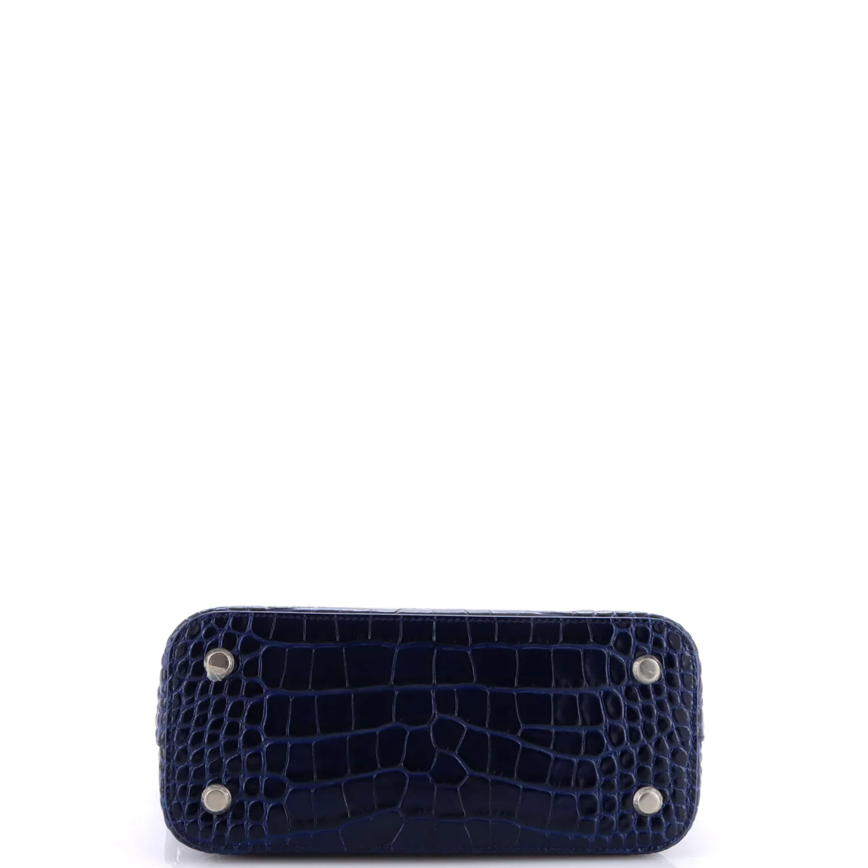 Logo Ville Bag Crocodile Embossed Leather Small - Deep Luxury