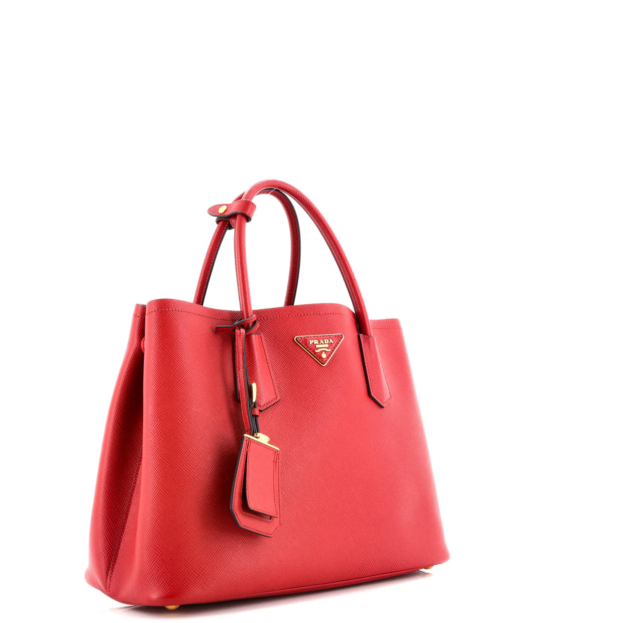 Cuir Double Tote Saffiano Leather Medium - Deep Luxury
