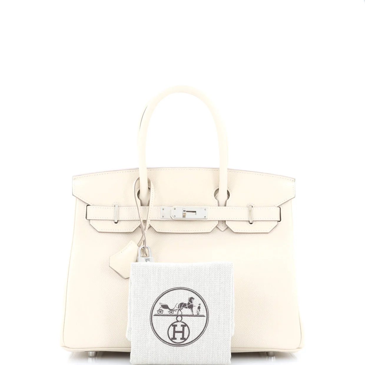 Birkin Handbag Light Epsom with Palladium Hardware 30 - Deep Luxury
