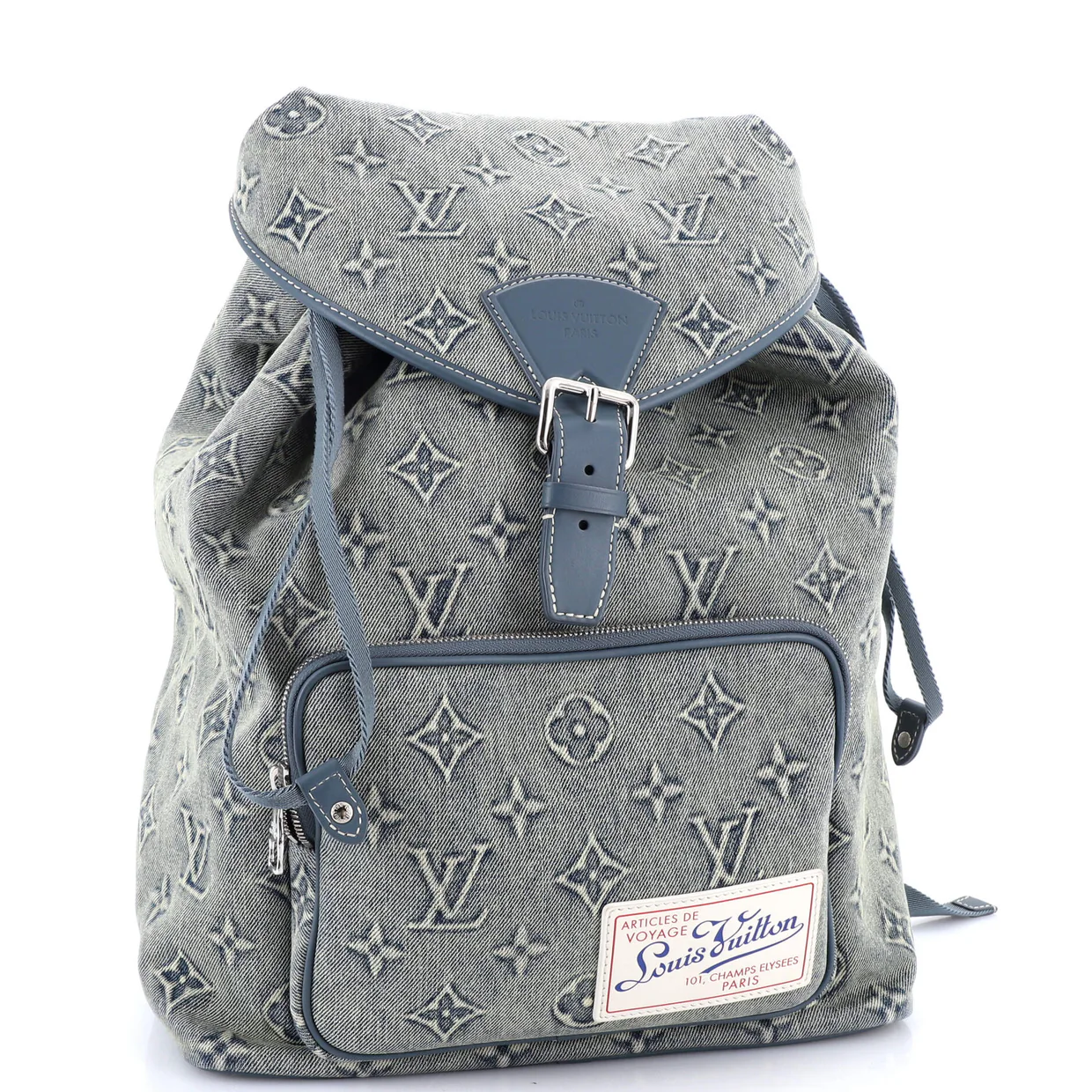 Montsouris Backpack Monogram Washed Denim GM - Deep Luxury