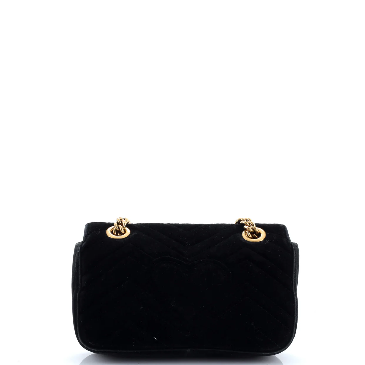 GG Marmont Flap Bag Matelasse Velvet Small - Deep Luxury