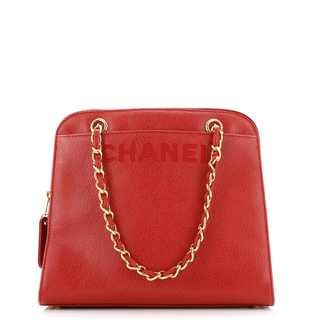 Vintage Logo Chain Tote Caviar Small - Deep Luxury