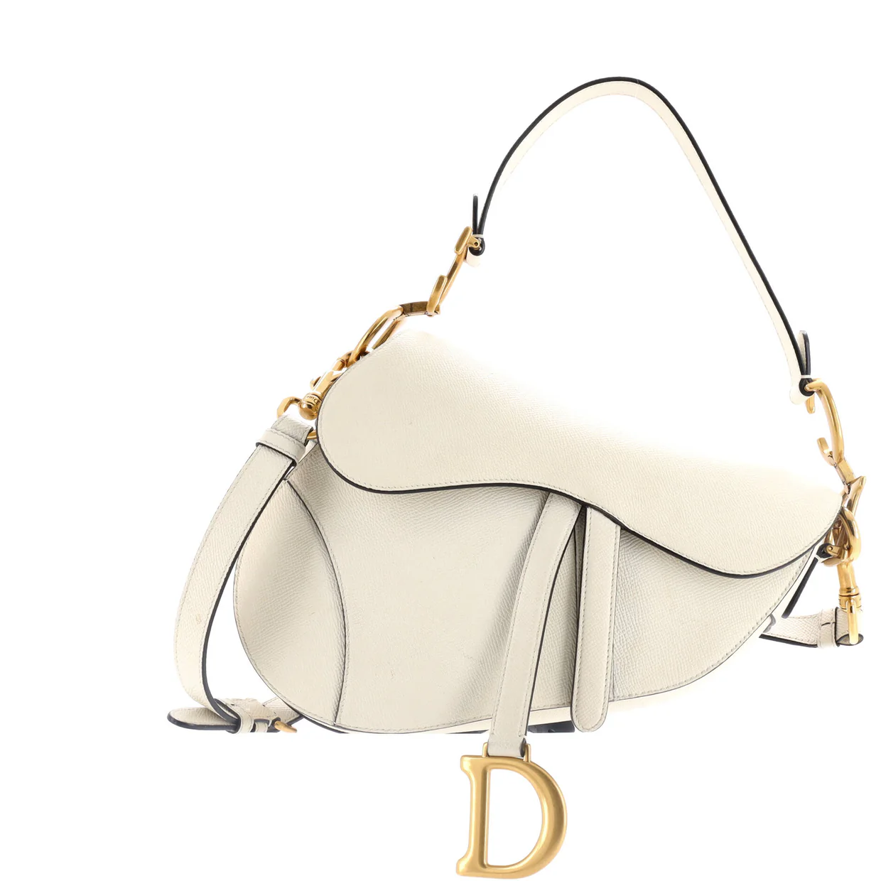 Saddle Handbag with Strap Leather Medium - Deep Luxury