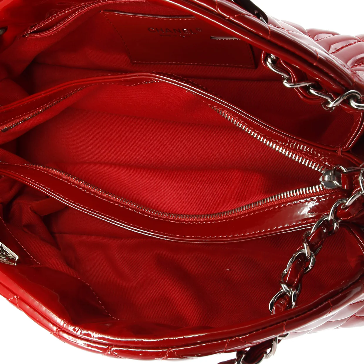 Just Mademoiselle Bag Quilted Patent Medium - Deep Luxury