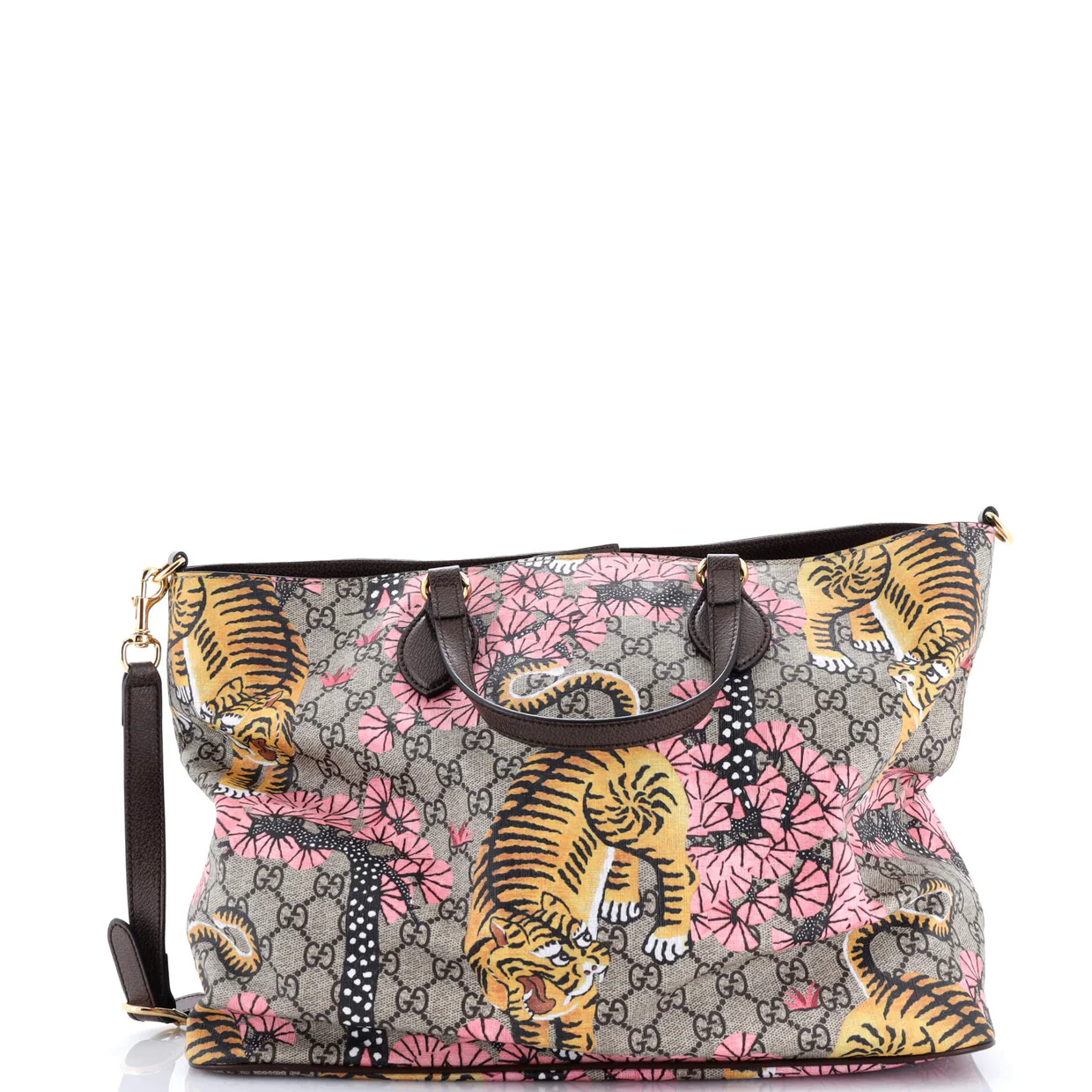 Convertible Soft Tote Bengal Print GG Coated Canvas Medium - Deep Luxury