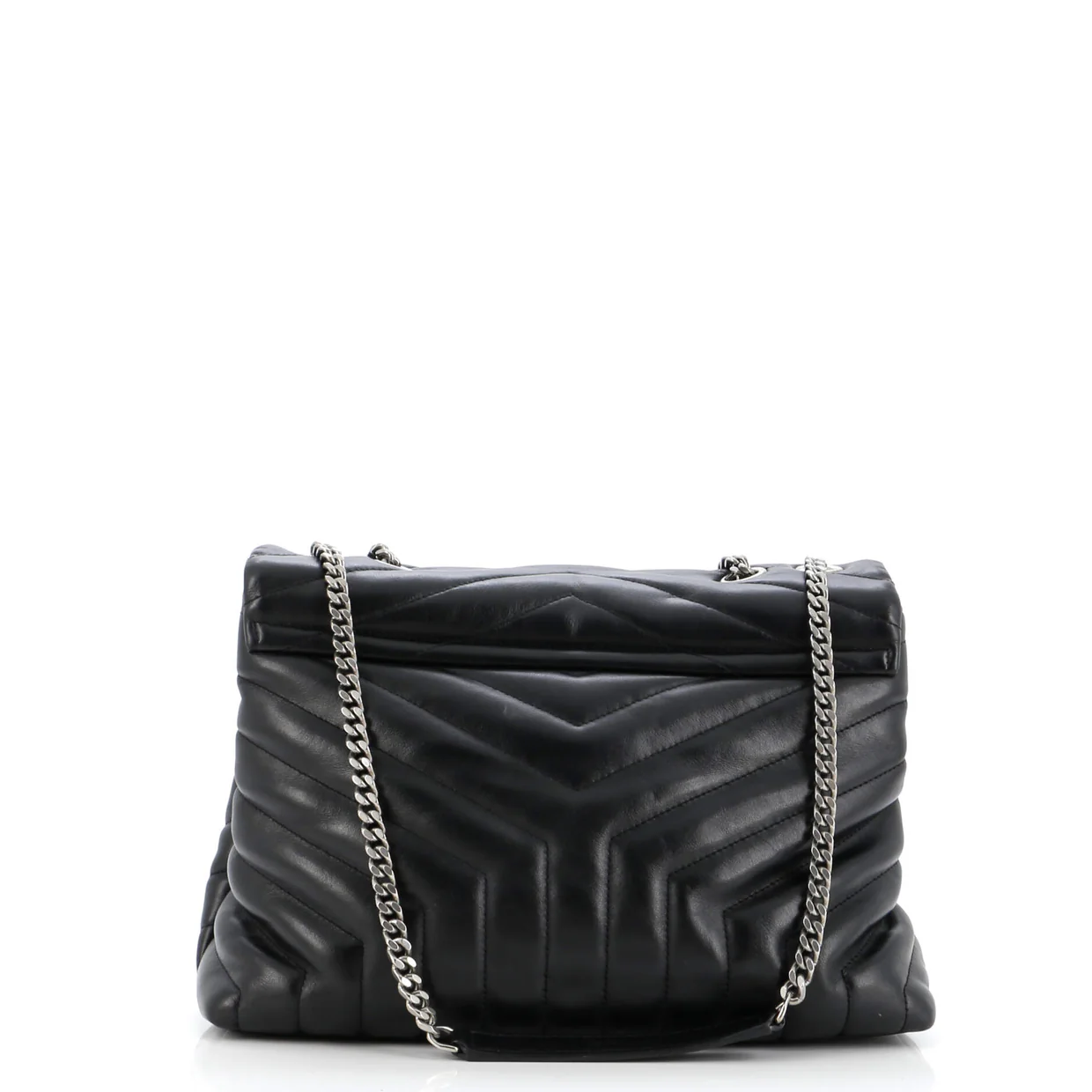 Loulou Shoulder Bag Matelasse Chevron Leather Medium - Deep Luxury