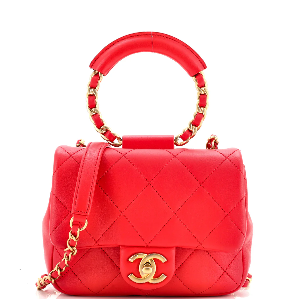 In The Loop Flap Bag Quilted Lambskin Small - Deep Luxury