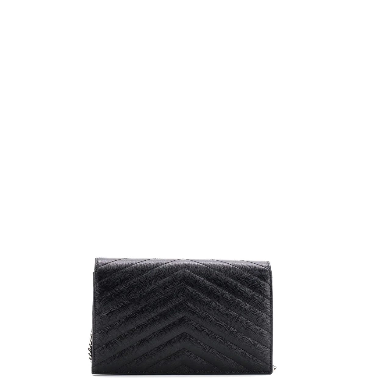 Classic Monogram Wallet on Chain Matelasse Chevron Leather Small - Deep Luxury