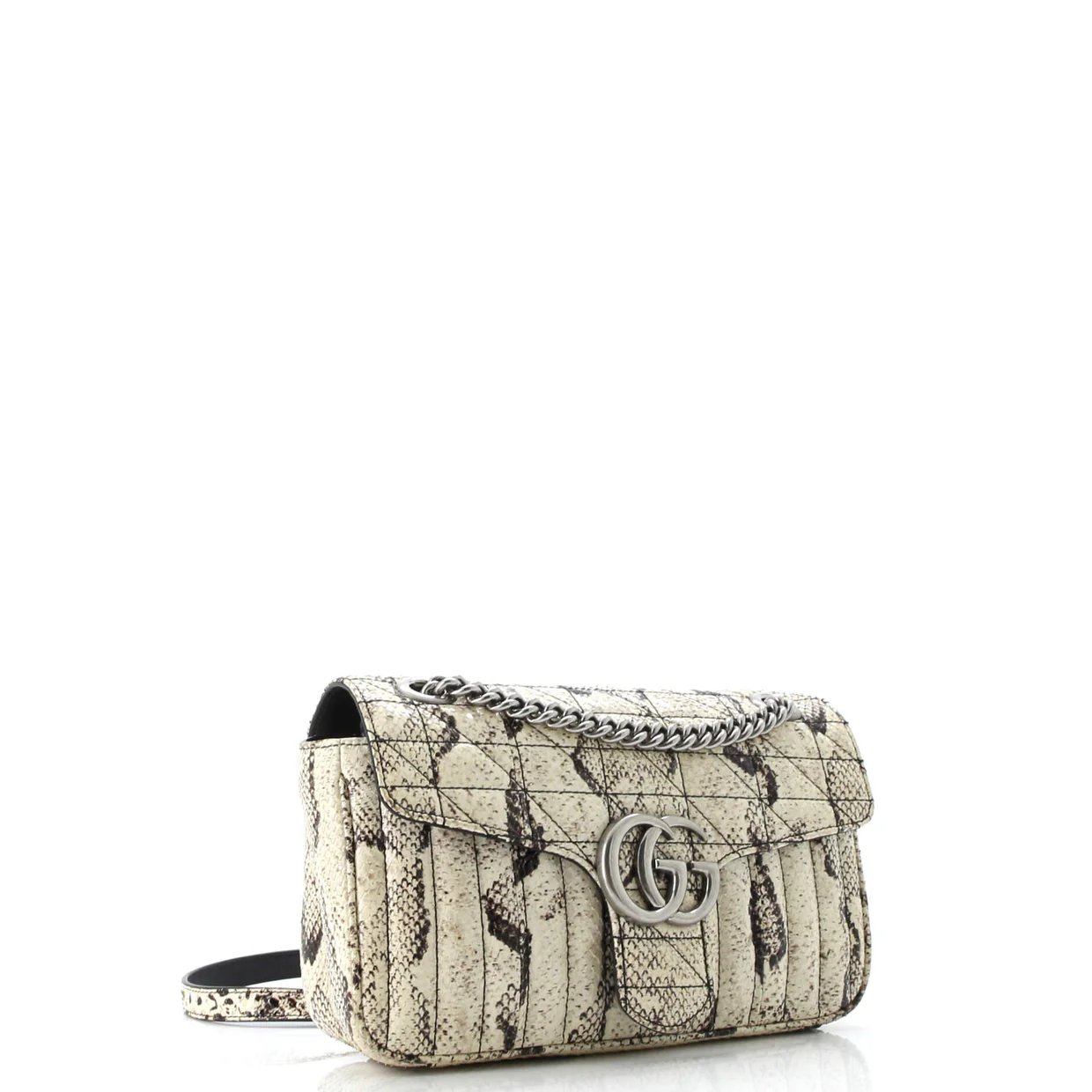 GG Marmont Flap Bag Matelasse Python Small - Deep Luxury