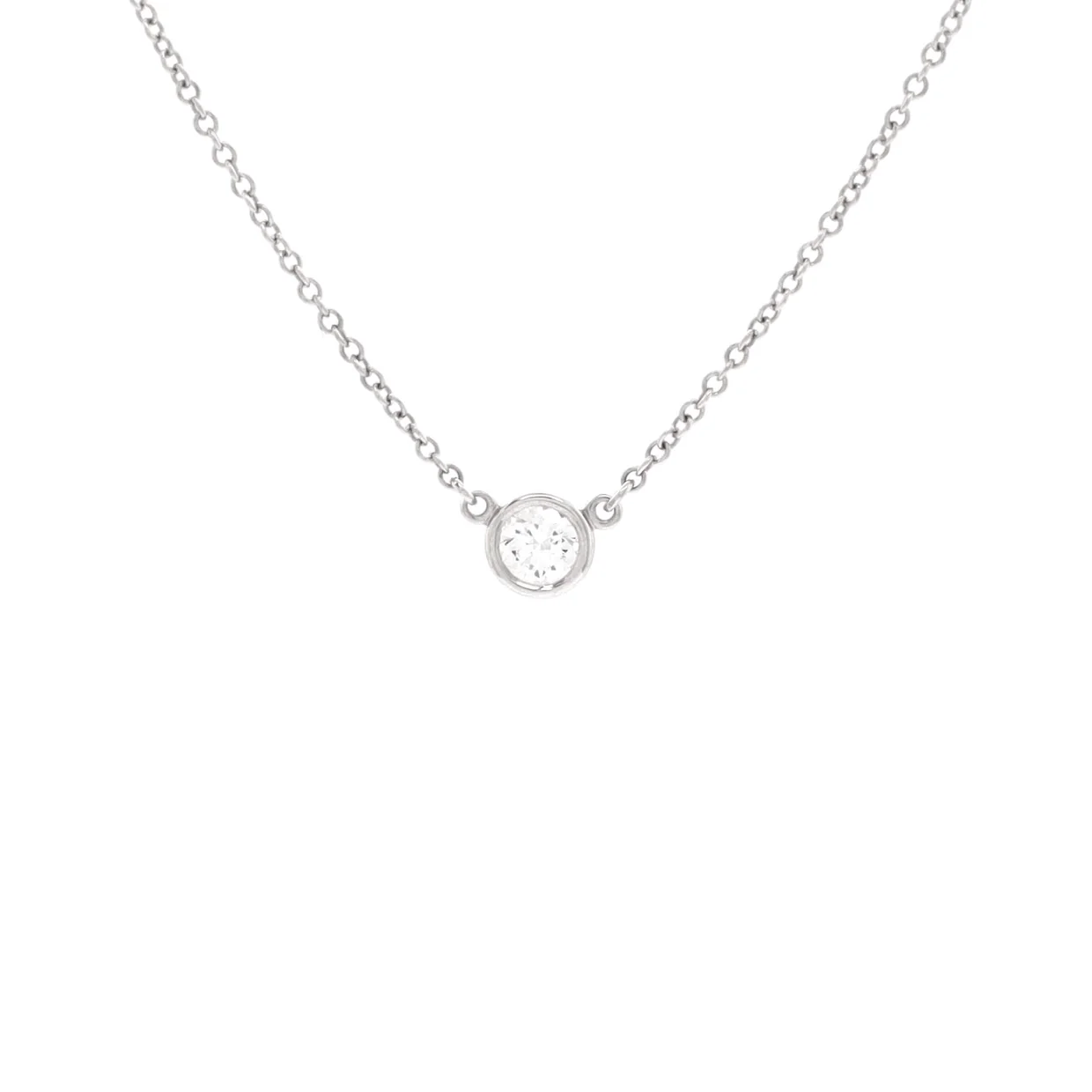 Elsa Peretti Diamonds By The Yard Pendant Necklace Platinum with Diamond .19CT - Deep Luxury