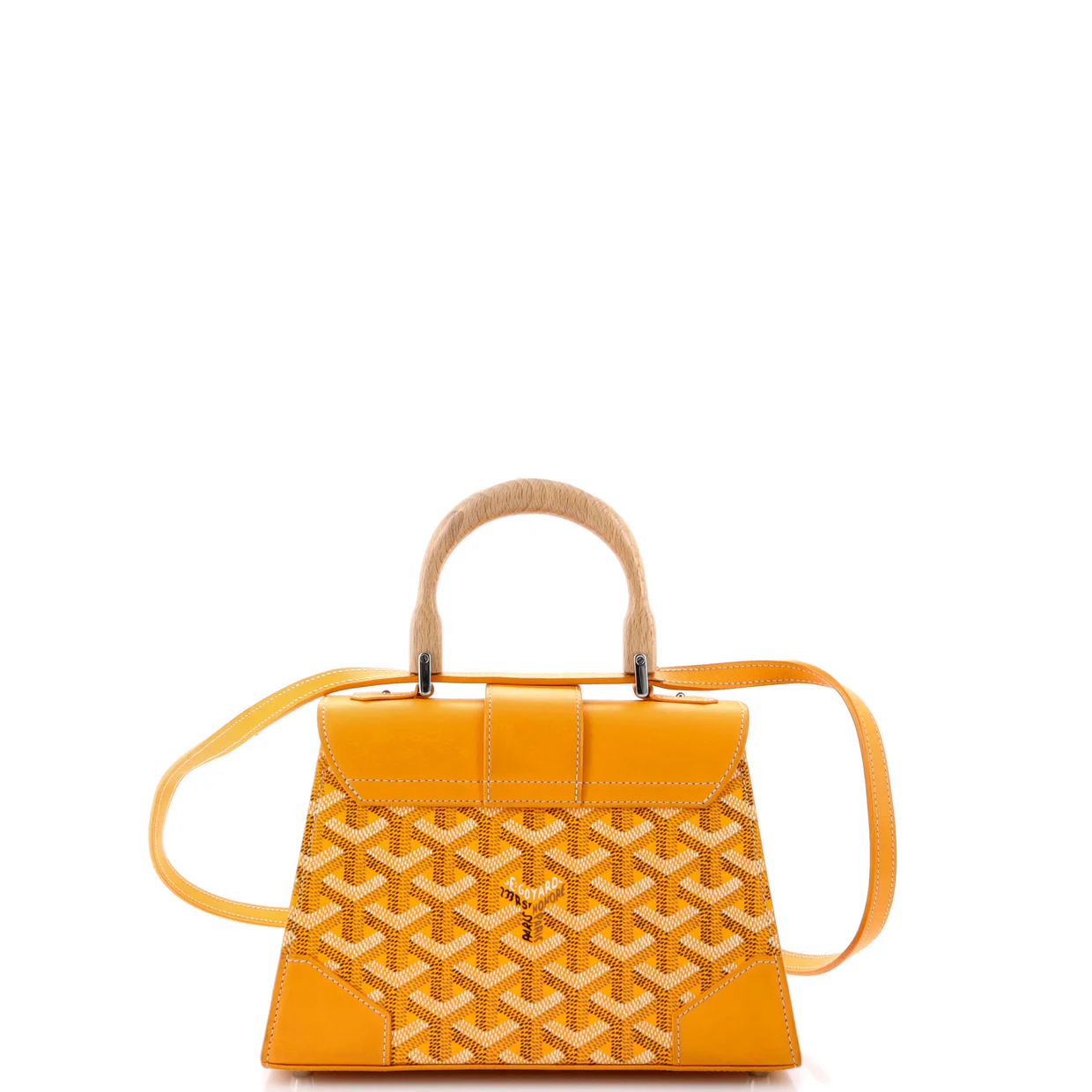 Structured Saigon Top Handle Bag Coated Canvas with Leather Mini - Deep Luxury