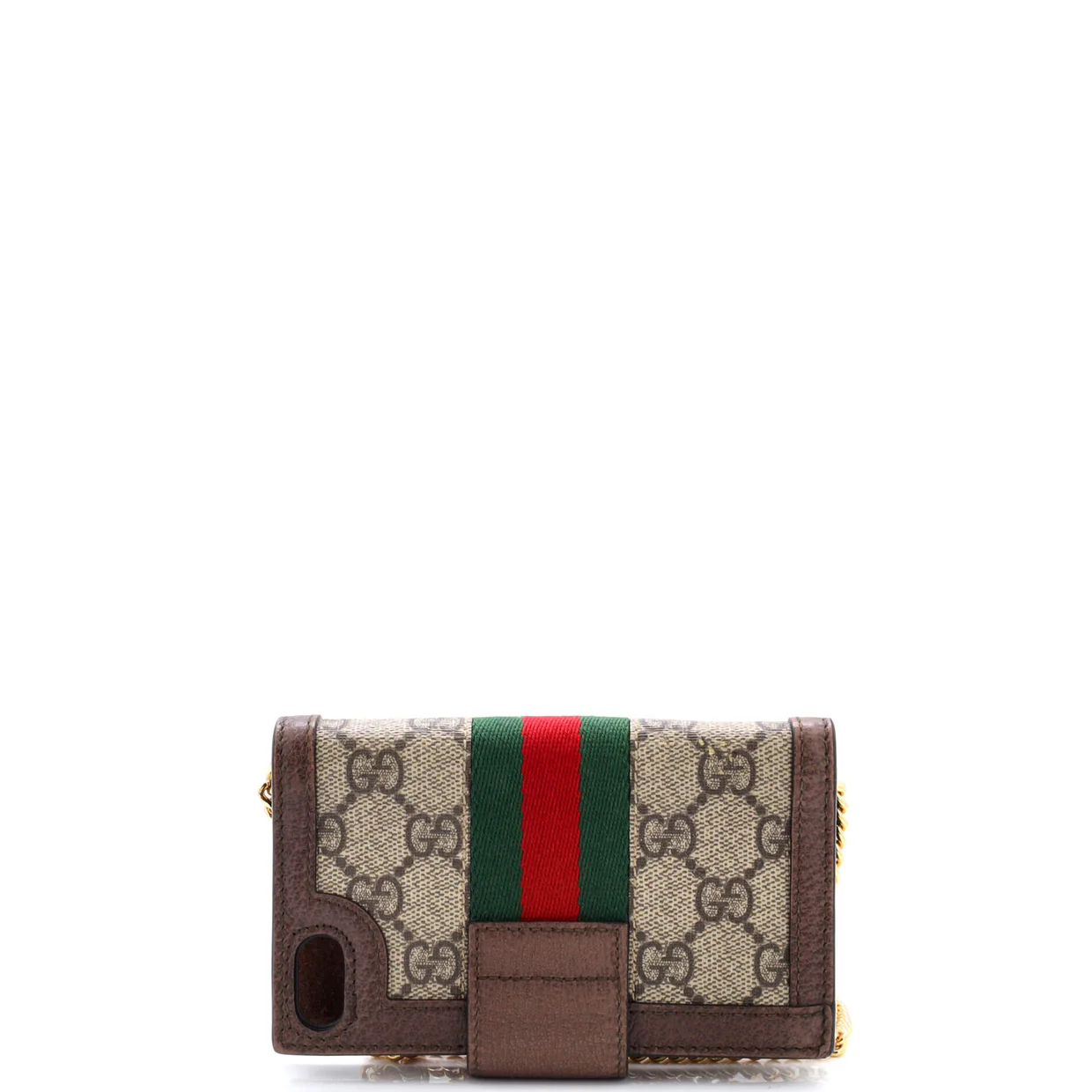 Ophidia Chain Wallet GG Coated Canvas - Deep Luxury