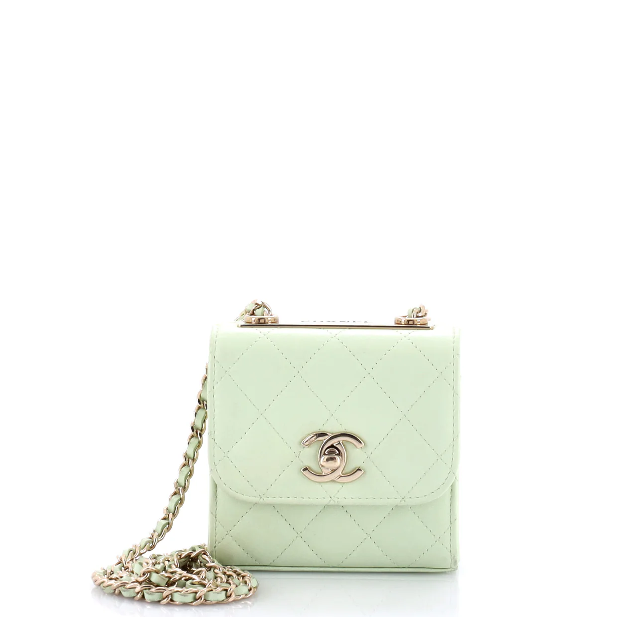 Trendy CC Clutch with Chain Quilted Lambskin Small - Deep Luxury