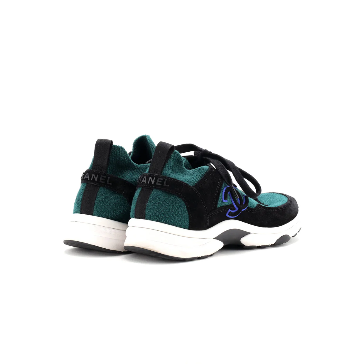 Women's CC Low-Top Sneakers Suede and Knit Fabric - Deep Luxury