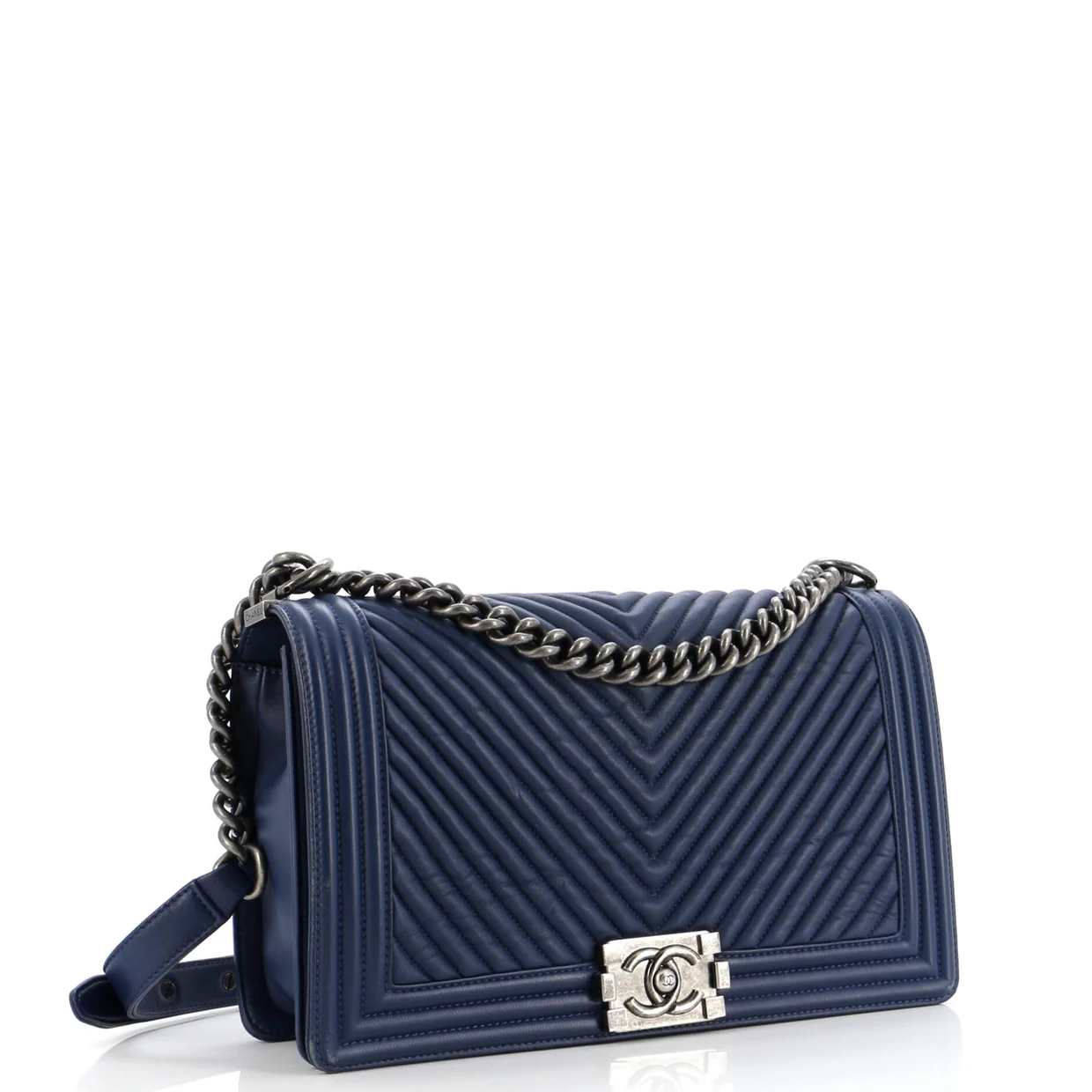 Boy Flap Bag Chevron Wrinkled Lambskin New Medium - Deep Luxury