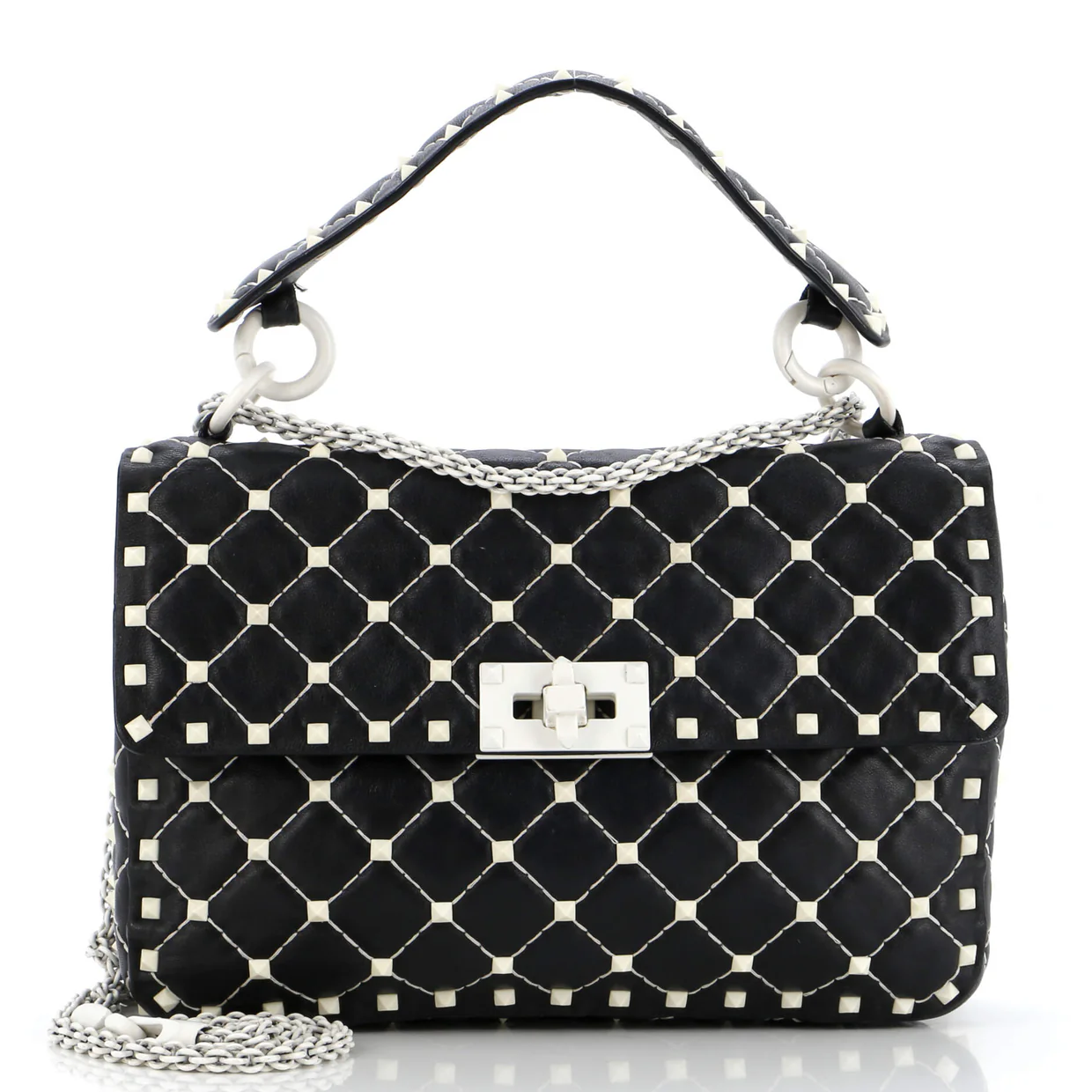 Rockstud Spike Flap Bag Quilted Leather Medium - Deep Luxury