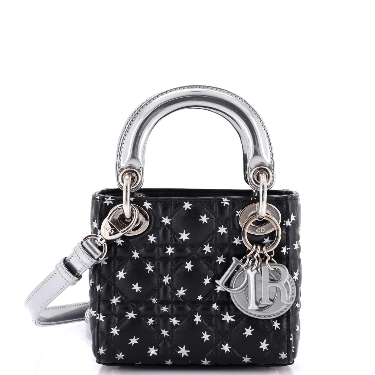 Lady Dior Bag Star Print Cannage Quilt Lambskin Mini - Deep Luxury