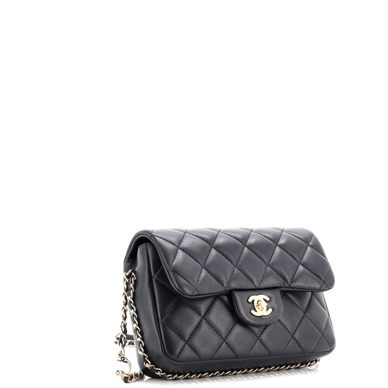 My Precious Pearls Chain Flap Bag Quilted Lambskin Medium - Deep Luxury