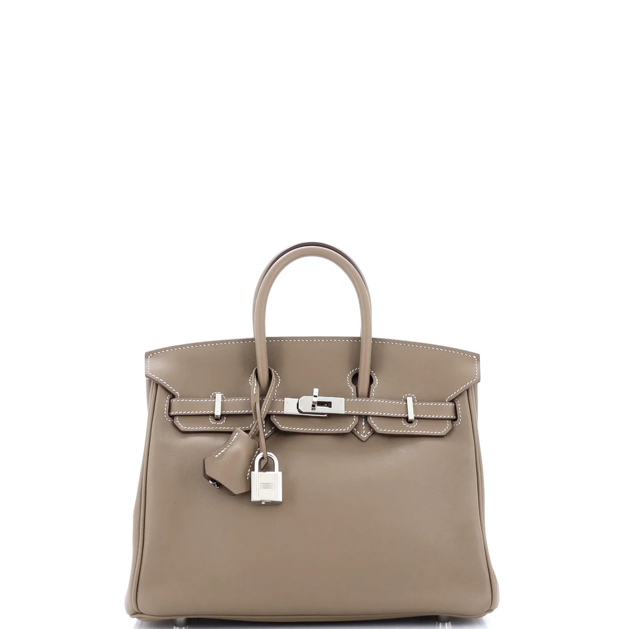 Birkin Handbag Grey Swift with Palladium Hardware 25 - Deep Luxury